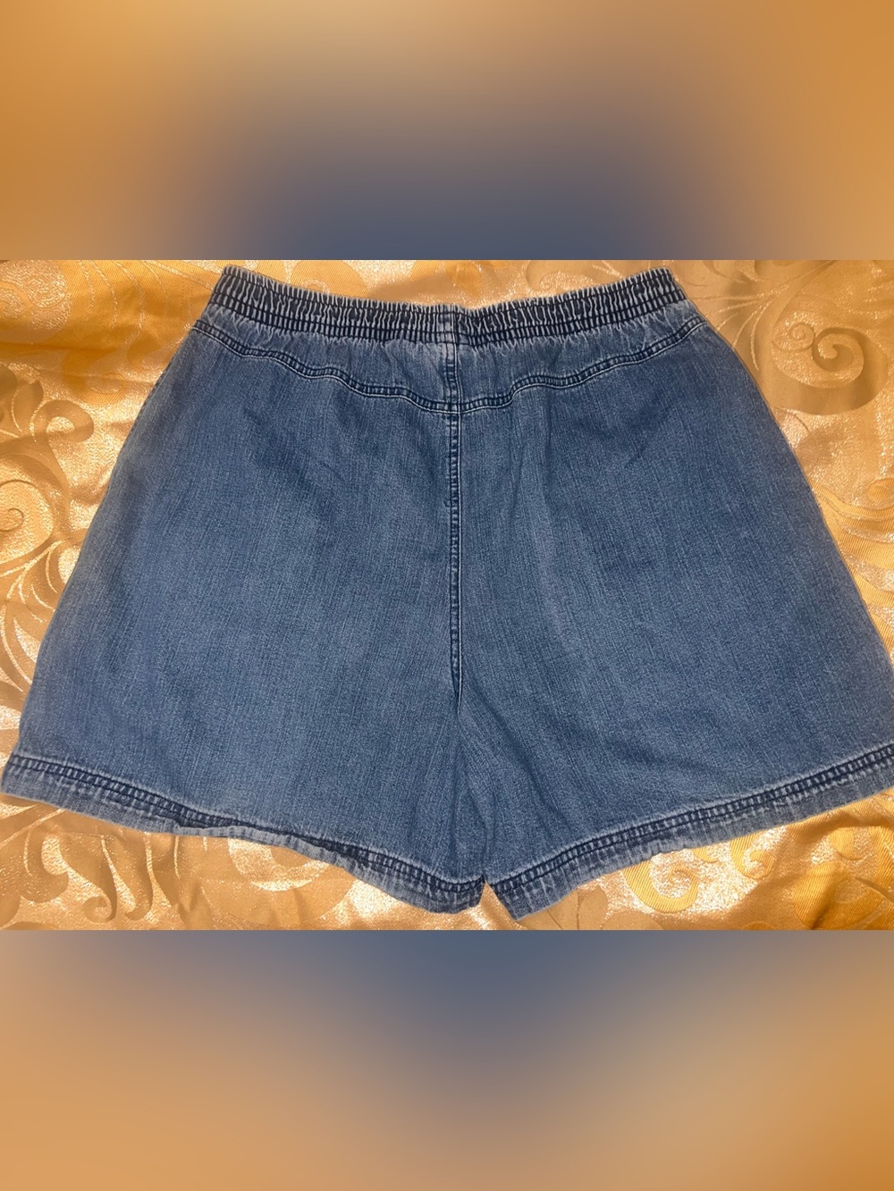 Vintage Jonathan Logan Denim Cargo Shorts Size Large Elastic Waist Jorts - Picture 6 of 9